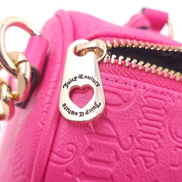 Juicy Couture Free Love Pink Logo Satchel Crossbody Purse - Picture 10 of 14
